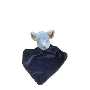 Carters Security Blanket Lovey Plush Blue Elephant Rattle Navy Blue Blanket